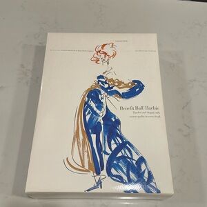 Benefit ball Barbie blue dress never opened mint condition